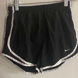 Nike Women's Black and White Athletic Shorts